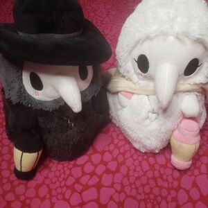 Cute Plague Doctor Plush Set - Black and White Normal Size